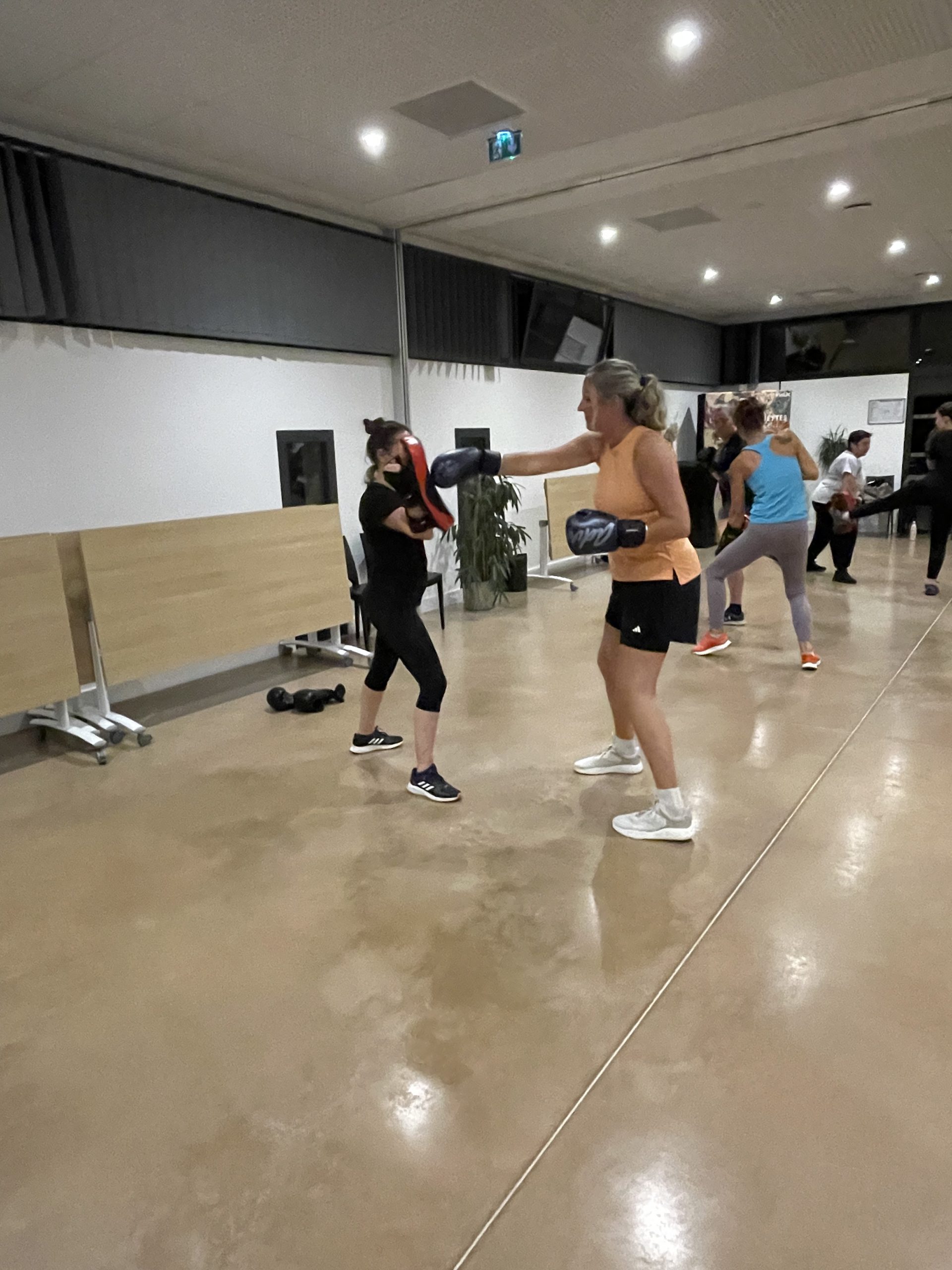 Des adultes qui s'entrainent sur le cours Boxe Confiance et Training, sur Saint Mathieu de Tréviers