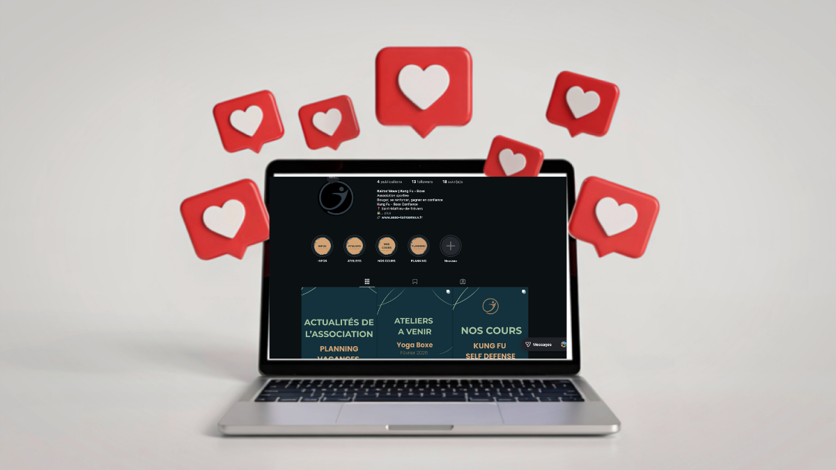 Ce visuel montre le compte instagram de l'association Kairos'mouv